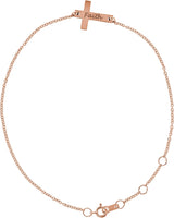 14K Gold Engravable Cross Bracelet - Rose Gold - view 3