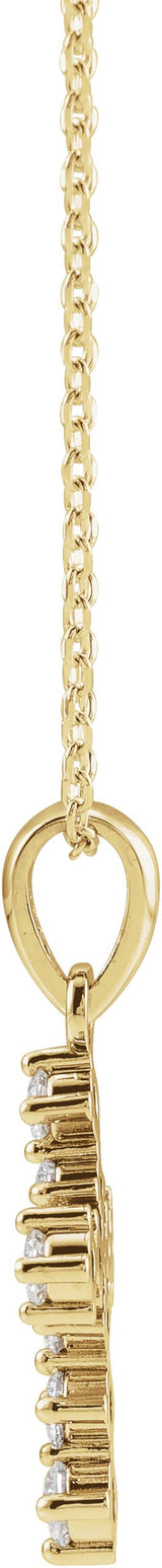 14K Gold Round Natural Diamond Cross Necklace or Pendant II - Yellow Gold - view 4
