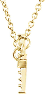 14K Gold Round Lab-Grown Diamond Sideways Cross Necklace - Yellow Gold - view 6