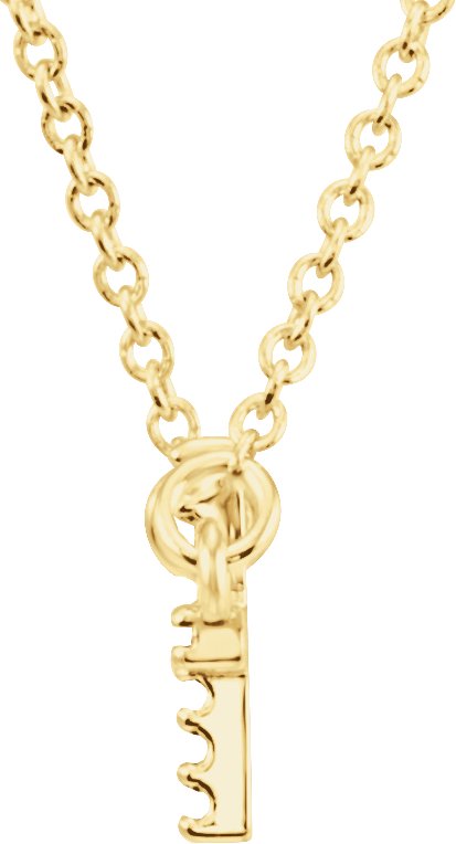 14K Gold Round Natural Diamond Sideways Cross Necklace - Yellow Gold - view 6