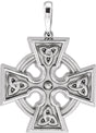 Platinum Celtic-Inspired Cross Necklace or Pendant