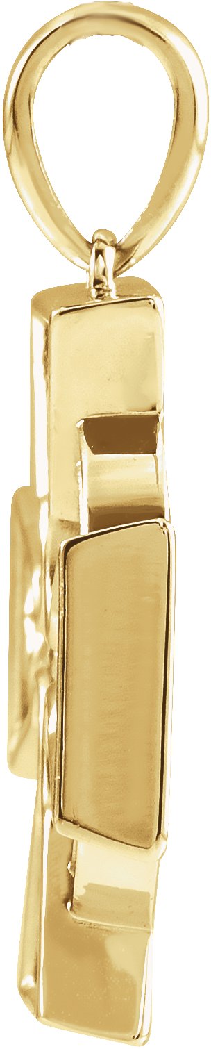 14K Gold Celtic-Inspired Cross Necklace or Pendant – 24.51x18mm - Yellow Gold - view 2