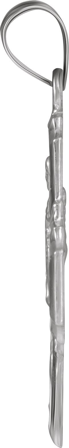 14K Gold Hollow Four-Way Cross Medal - White Gold - view 2