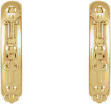 14K Gold Rosary Hoop Earrings - Yellow Gold - view 2