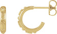 14K Gold Rosary Hoop Earrings - Yellow Gold
