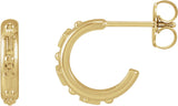 14K Gold Rosary Hoop Earrings - Yellow Gold