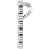 Platinum Round Natural Diamond Beaded Cross Necklace or Pendant - view 6