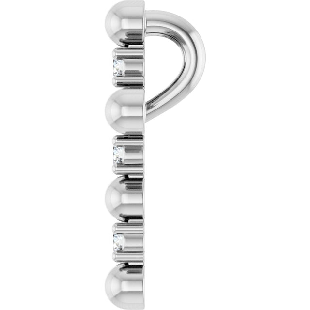 Platinum Round Natural Diamond Beaded Cross Necklace or Pendant - view 6