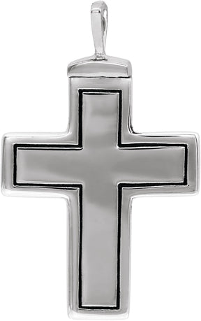 10K Gold Cross Ash Holder Necklace or Pendant II - White Gold