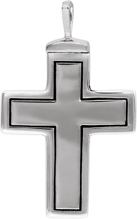 10K Gold Cross Ash Holder Necklace or Pendant II - White Gold
