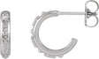 Platinum Rosary Hoop Earrings