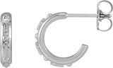 Platinum Rosary Hoop Earrings