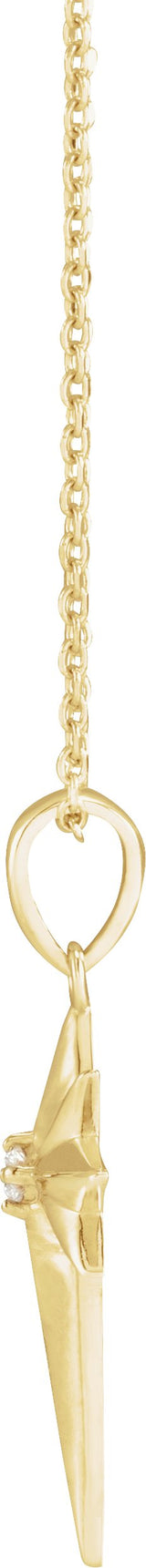 14K Gold Round Natural Diamond Star Cross Necklace or Pendant - Yellow Gold - view 4