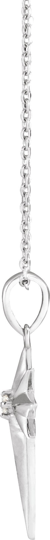 Platinum Round Natural Diamond Star Cross Necklace or Pendant - view 4
