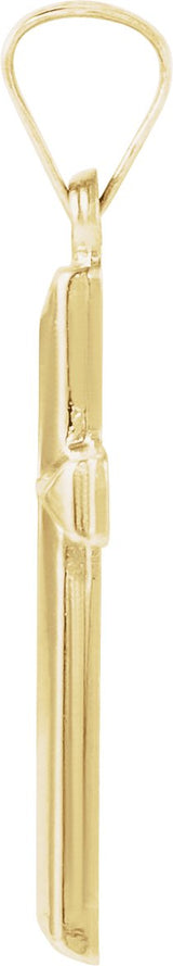 14K Gold Geometric Cross Pendant – 17x12mm - view 2