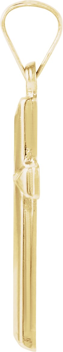 14K Gold Geometric Cross Pendant – 17x12mm - view 2