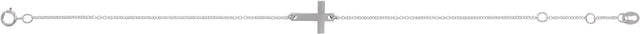 14K Gold Engravable Cross Bracelet - White Gold - view 2