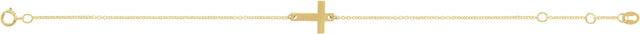 14K Gold Engravable Cross Bracelet - Yellow Gold - view 2