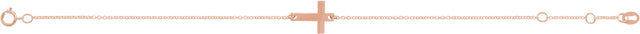 14K Gold Engravable Cross Bracelet - Rose Gold - view 2