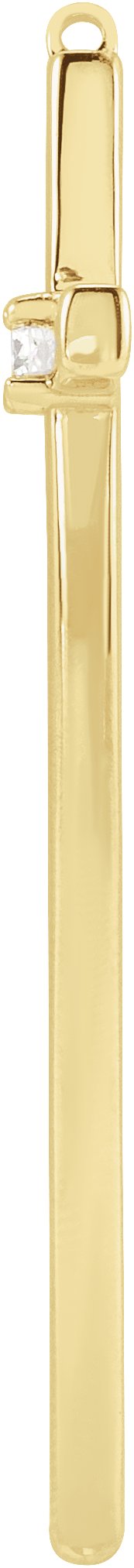 14K Gold Round Natural Diamond Sideways Cross Necklace – 0.06 CTW - Yellow Gold - view 4