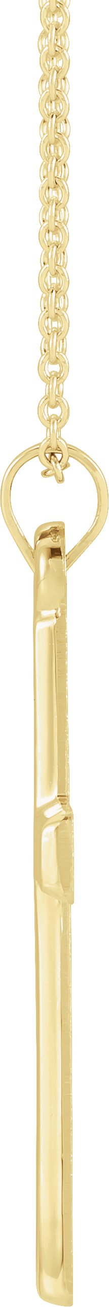 14K Gold Cross Necklace or Pendant – 24.5x16.5mm - Yellow Gold - view 2