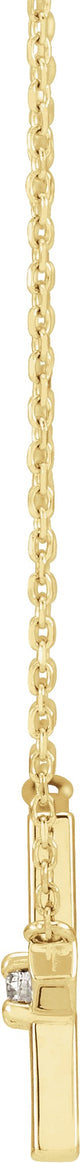 14K Gold Round Natural Diamond Sideways Cross Necklace – 0.06 CTW - Yellow Gold - view 4