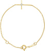 14K Gold Round White Cubic Zirconia Youth Sideways Cross Bracelet
