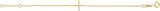 14K Gold Round White Cubic Zirconia Youth Sideways Cross Bracelet - view 2