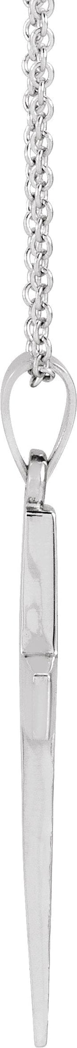14K Gold Cross Necklace or Pendant – 15.23x7.38mm - White Gold - view 2
