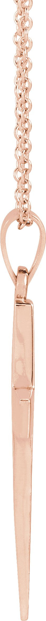 14K Gold Cross Necklace or Pendant – 15.23x7.38mm - Rose Gold - view 2