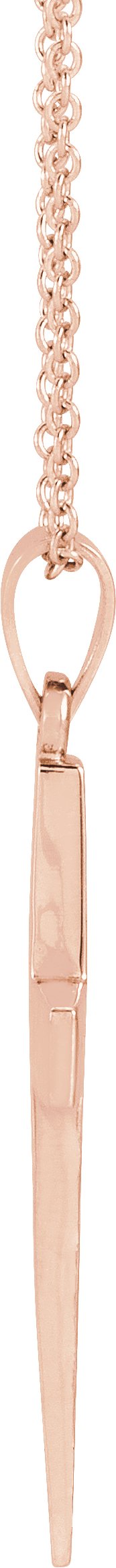 14K Gold Cross Necklace or Pendant – 15.23x7.38mm - Rose Gold - view 2