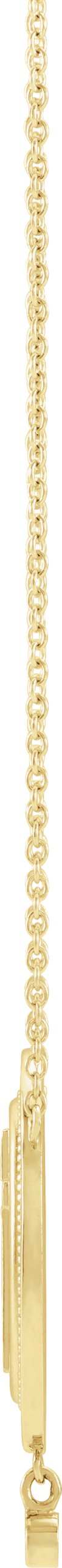 14K Gold Round Natural Diamond Rosary Cross Necklace - Rose Gold - view 7