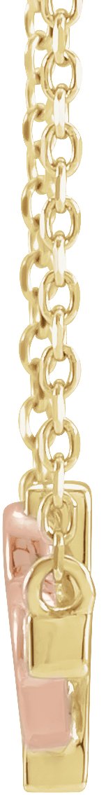 14K Gold Sideways Cross & Heart Necklace - Two-Tone - view 10