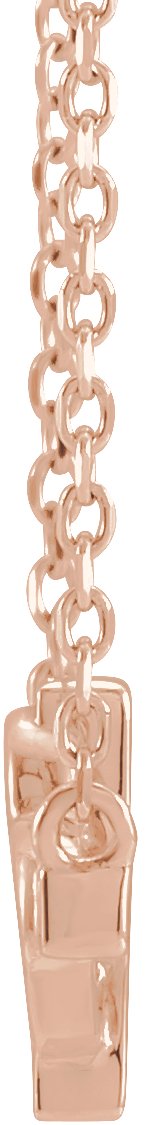 14K Gold Sideways Cross & Heart Necklace - Rose Gold - view 10