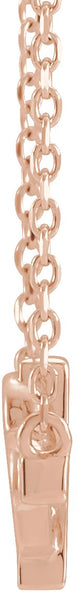14K Gold Sideways Cross & Heart Necklace - Rose Gold - view 10