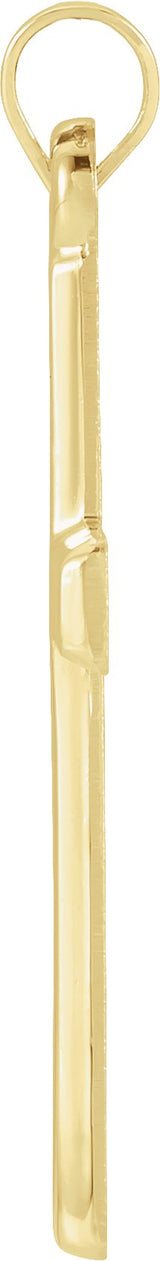 14K Gold Cross Necklace or Pendant – 24.5x16.5mm - Yellow Gold - view 3