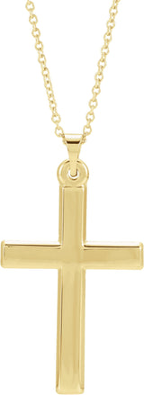 14K Gold Cross Necklace or Pendant – 24.5x16.5mm - Yellow Gold