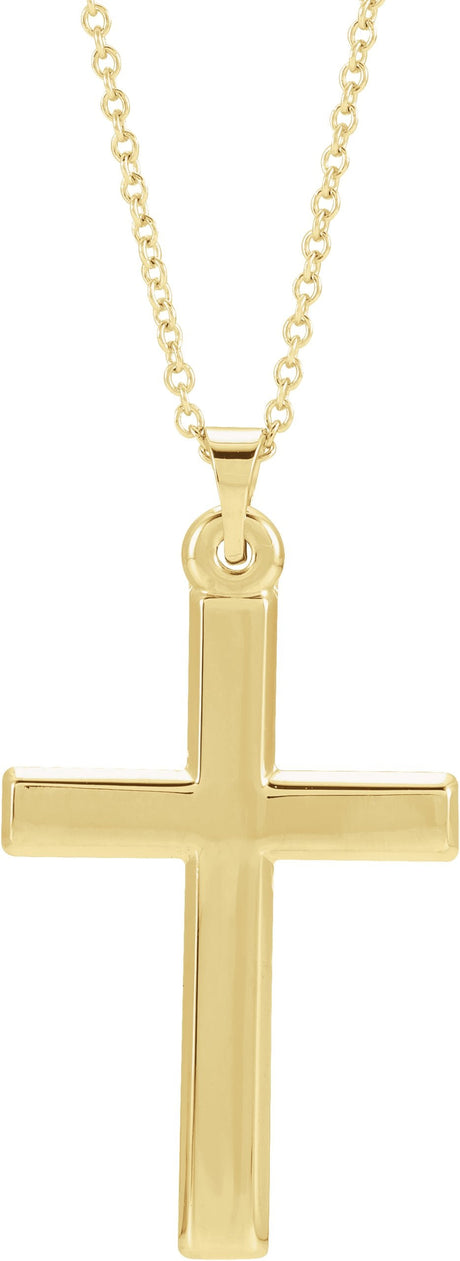 14K Gold Cross Necklace or Pendant – 24.5x16.5mm - Yellow Gold