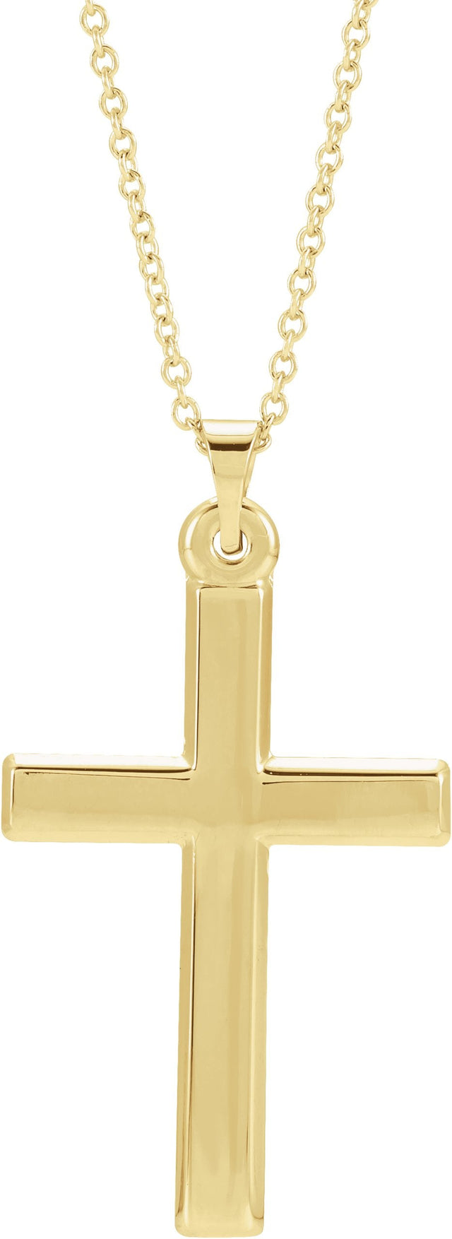 14K Gold Cross Necklace or Pendant – 24.5x16.5mm - Yellow Gold