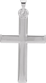 14K Gold Cross Necklace or Pendant – 24.5x16.5mm - White Gold