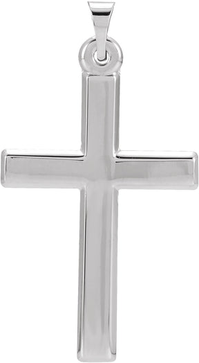 14K Gold Cross Necklace or Pendant – 24.5x16.5mm - White Gold