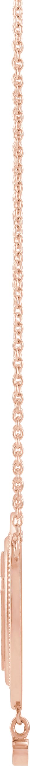 14K Gold Round Natural Diamond Rosary Cross Necklace - Rose Gold - view 5