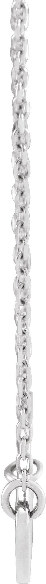 Platinum Sideways Heart with Pierced Cross Necklace - view 4