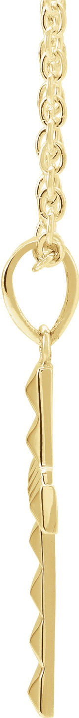 14K Gold Pyramid Cross Necklace or Pendant - Yellow Gold - view 2
