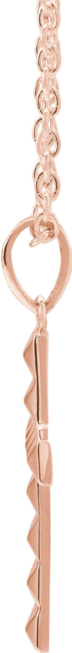 14K Gold Pyramid Cross Necklace or Pendant - Rose Gold - view 2