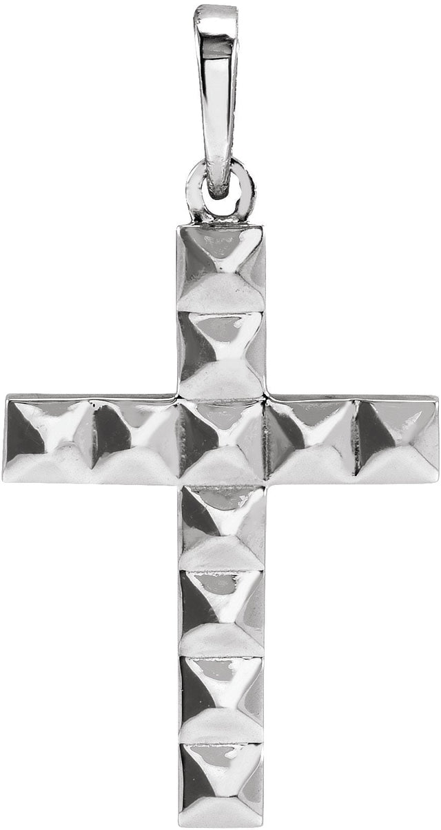 Platinum Pyramid Cross Necklace or Pendant