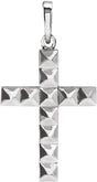 Platinum Pyramid Cross Necklace or Pendant