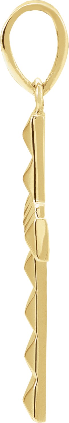 14K Gold Pyramid Cross Necklace or Pendant - Yellow Gold - view 2