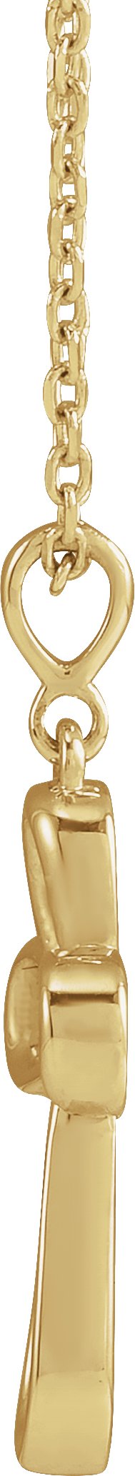 14K Gold Knotted Cross Necklace or Pendant - Yellow Gold - view 2