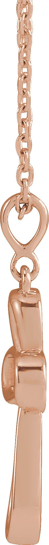14K Gold Knotted Cross Necklace or Pendant - Rose Gold - view 2